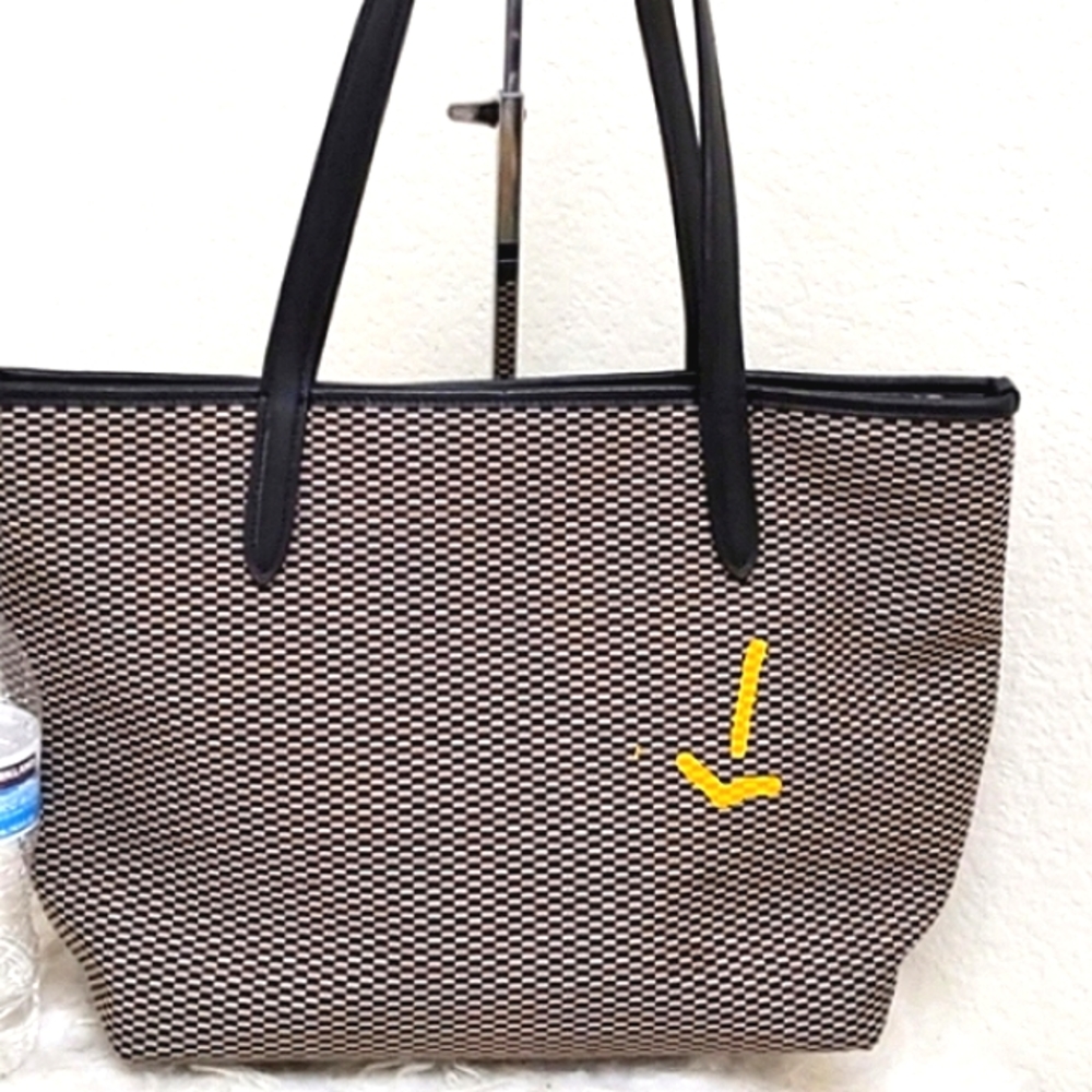 💥 COACH Legacy Navy & Tan Jacquard Shoulder Tote Bag Pre-owned ** - Picture 8 of 13